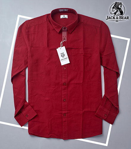 Mens Red Cotton Shirt