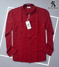 Mens Red Cotton Shirt