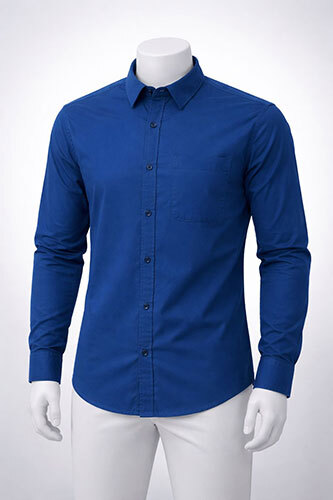 Mens Blue Cotton Shirt