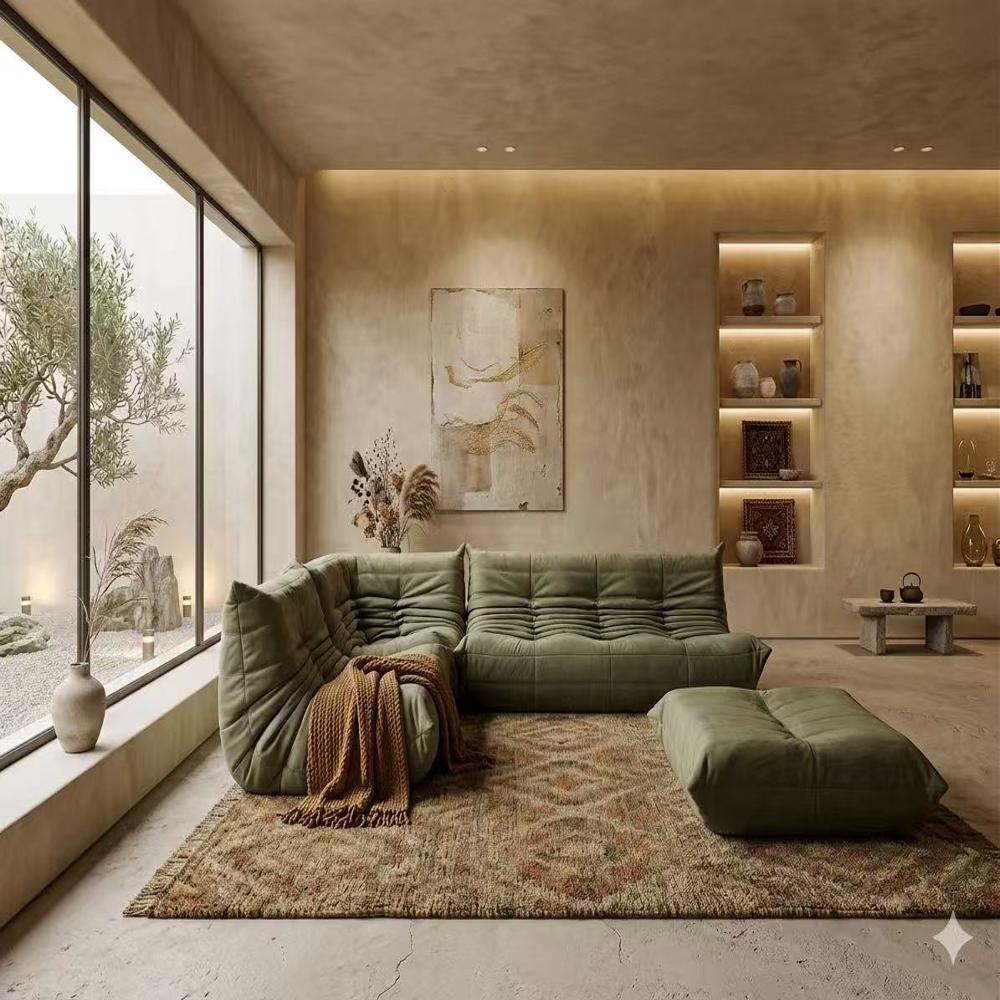 Luxury Caterpillar Togo Sofa,Modular Combination Velvet Lazy Sofa