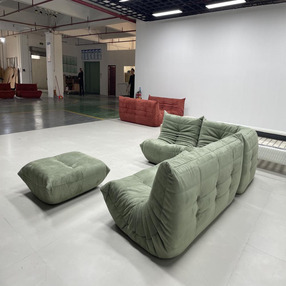 Luxury Caterpillar Togo Sofa,Modular Combination Velvet Lazy Sofa