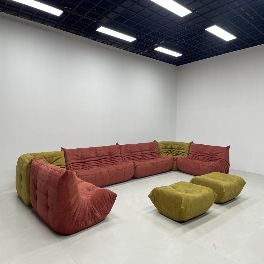 Luxury Caterpillar Togo Sofa,Modular Combination Velvet Lazy Sofa