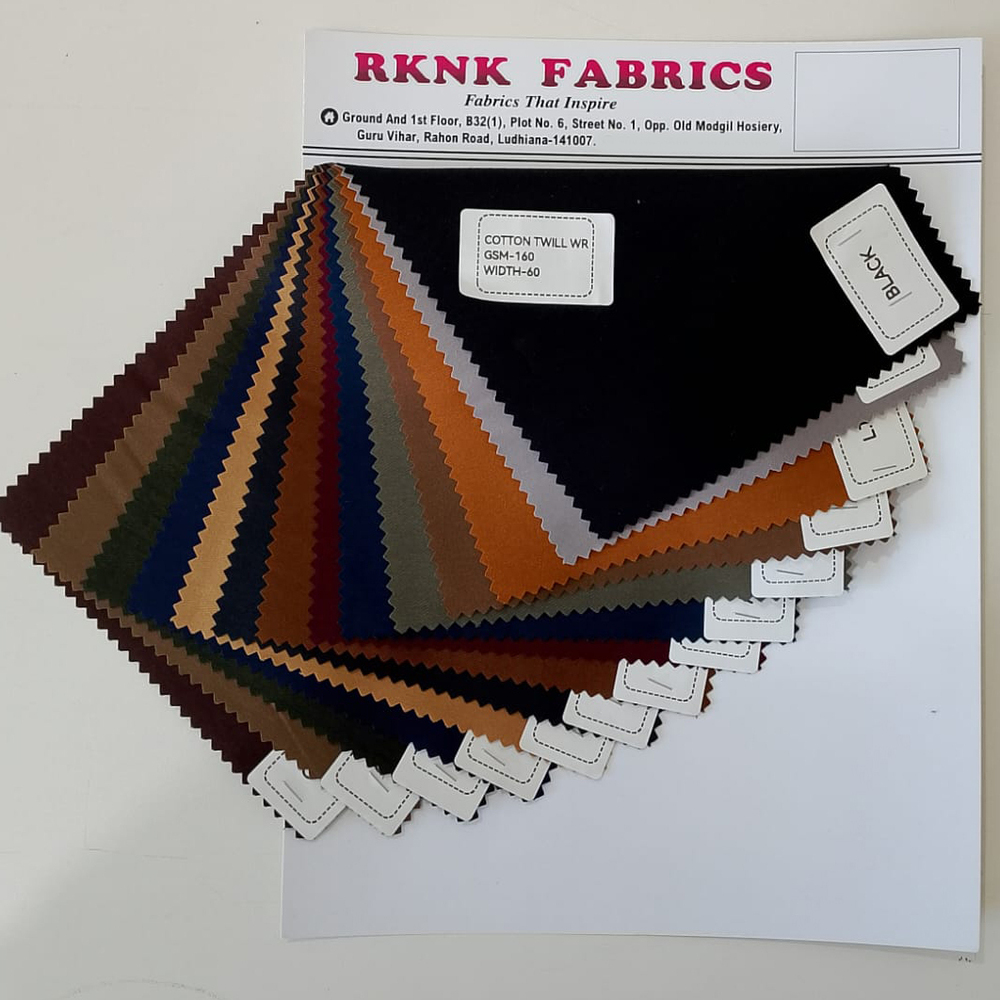 160 GSM Cotton Twill WR Lower Fabrics