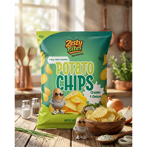 Zesty Bites Potato Chips Cream & Onion
