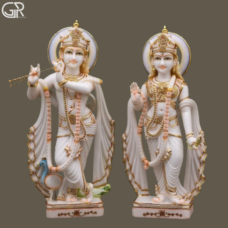Makrana Marble Radha Krishna Statues