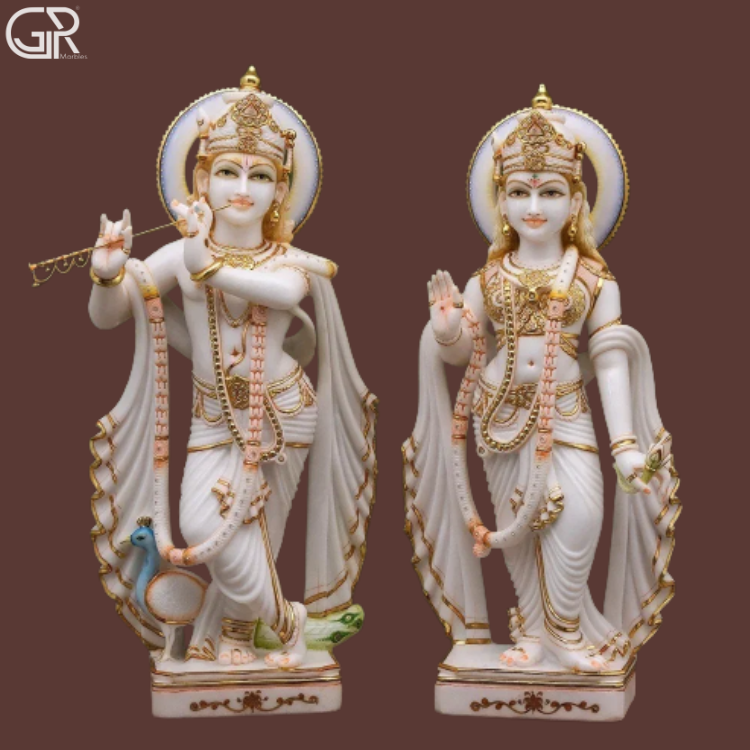 Makrana Marble Radha Krishna Statues