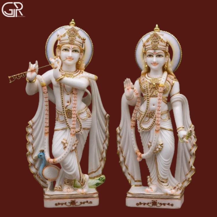 Makrana Marble Radha Krishna Statues