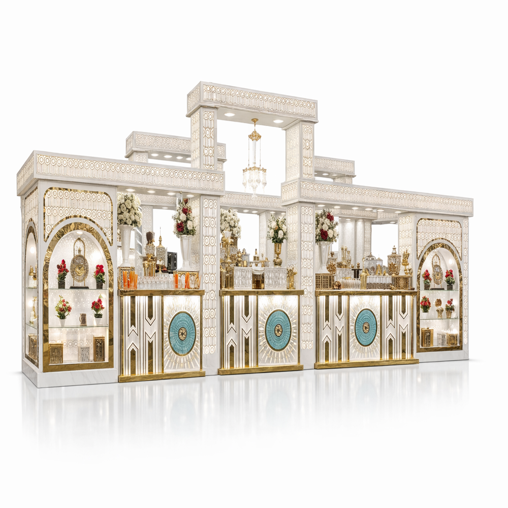Elegant Maharaja Style Dining Wedding Counter - Color: White Golden
