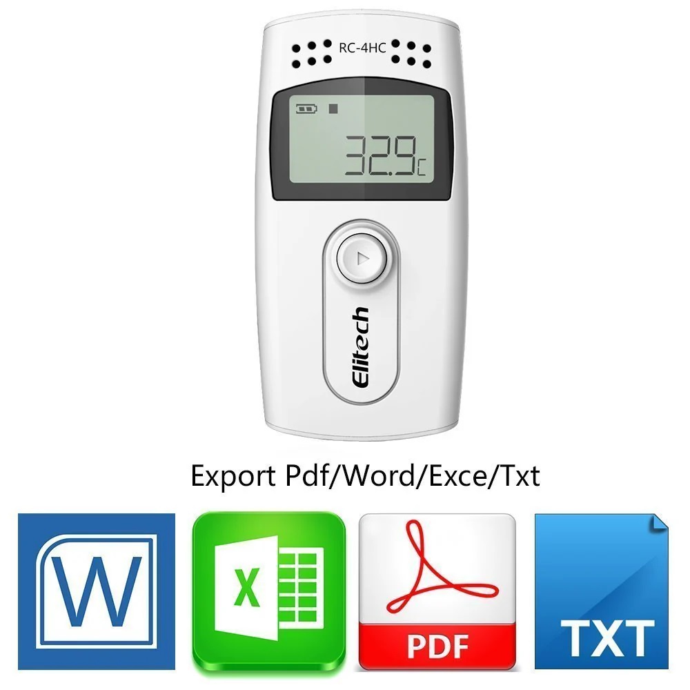 Elitech Pdf Temperature Data Logger, Rc-4