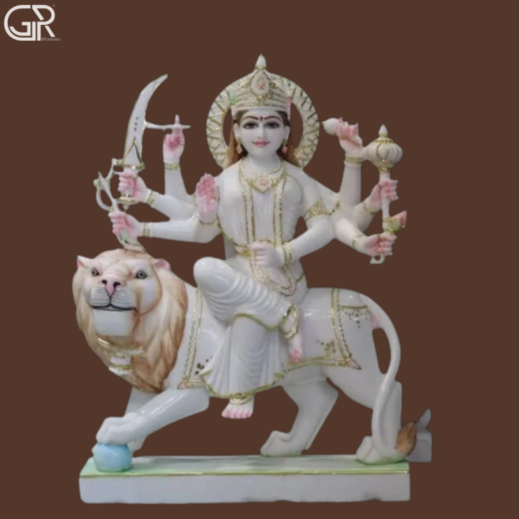 Goddess Durga Marble Statue