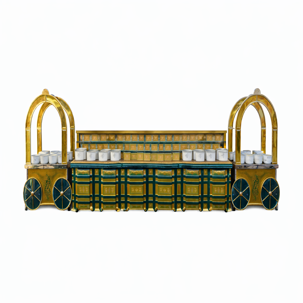 Lavish Palace Inspired Dining Wedding Counter - Color: Green Golden