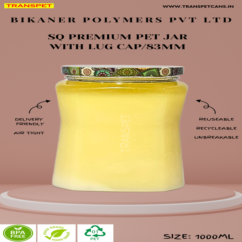 Pet Jars With Lug Cap - Color: Transparent
