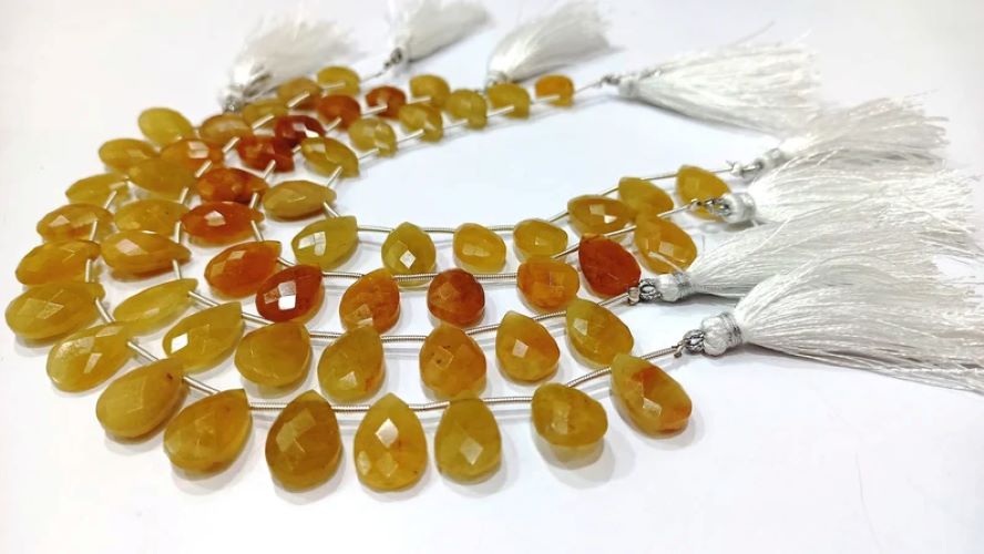 Natural Yellow Aquamarine Pear Shape 10x15mm Briolette Beads Sold per Strand 8 Inches long