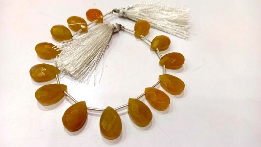 Natural Yellow Aquamarine Pear Shape 10x15mm Briolette Beads Sold per Strand 8 Inches long