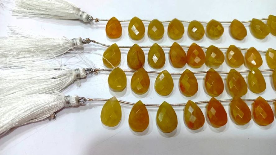 Natural Yellow Aquamarine Pear Shape 10x15mm Briolette Beads Sold per Strand 8 Inches long