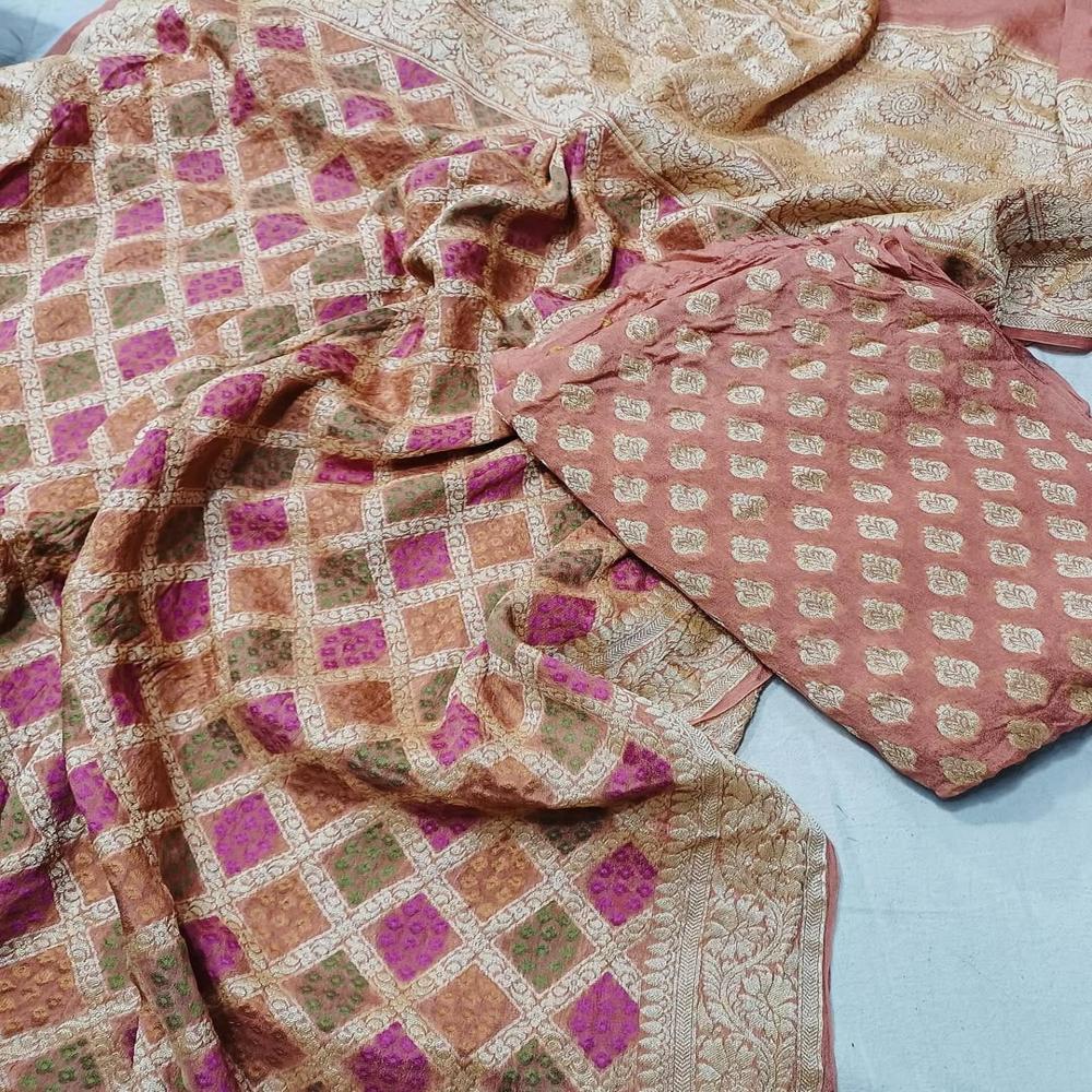 Pure khaddi chiffon dress material