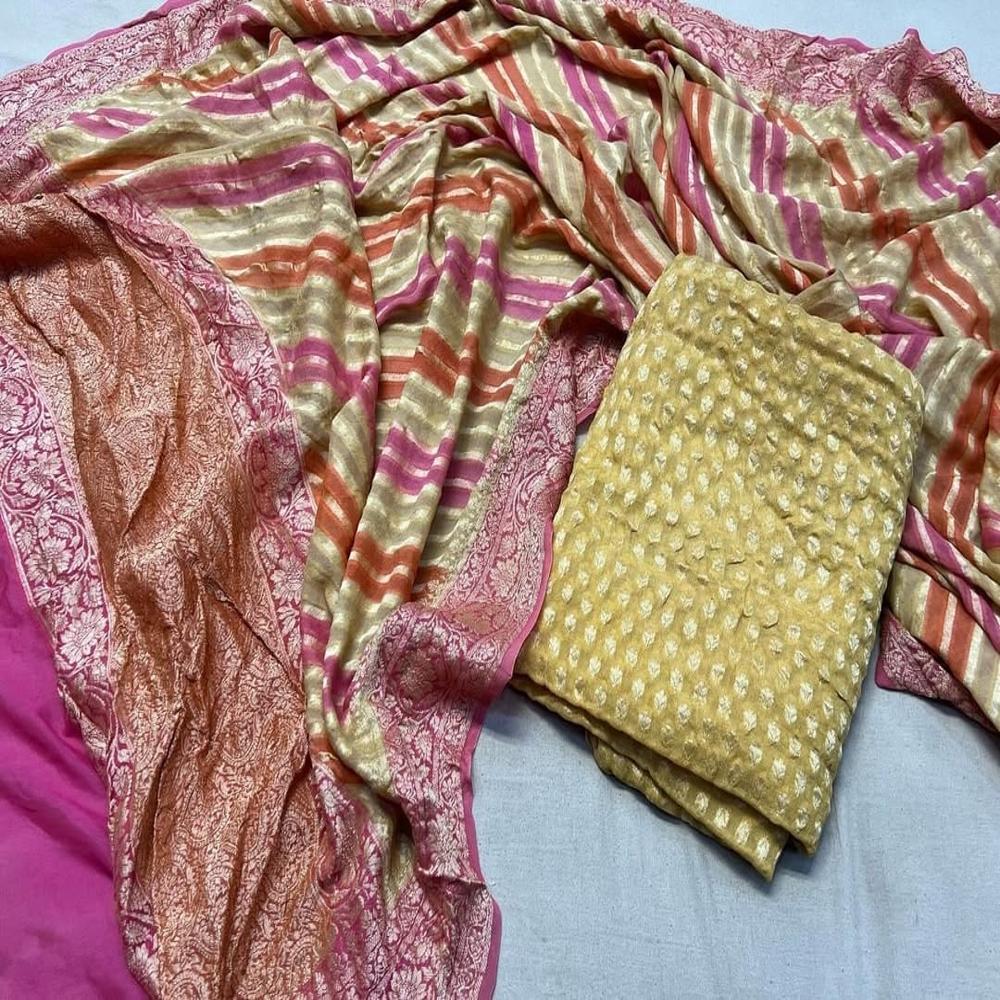 Pure khaddi chiffon dress material