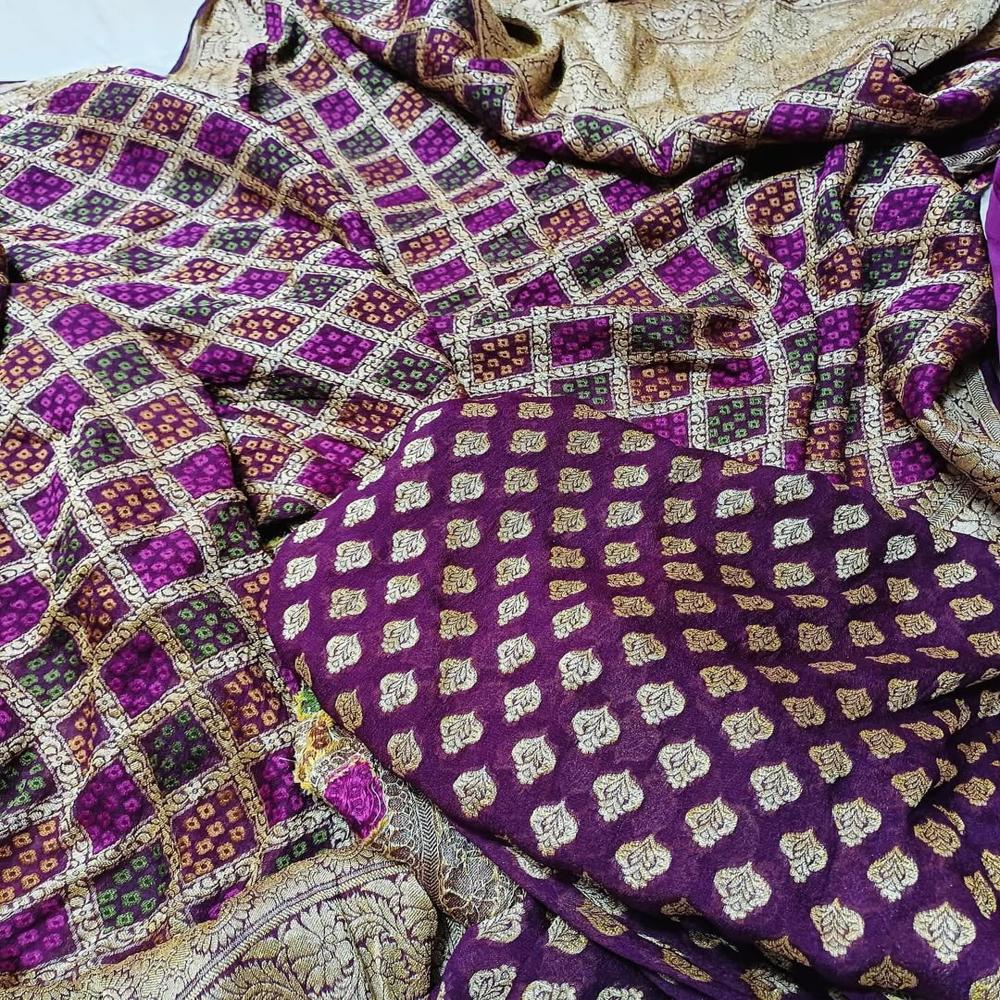 Pure banarasi khaddi  chiffon saree 