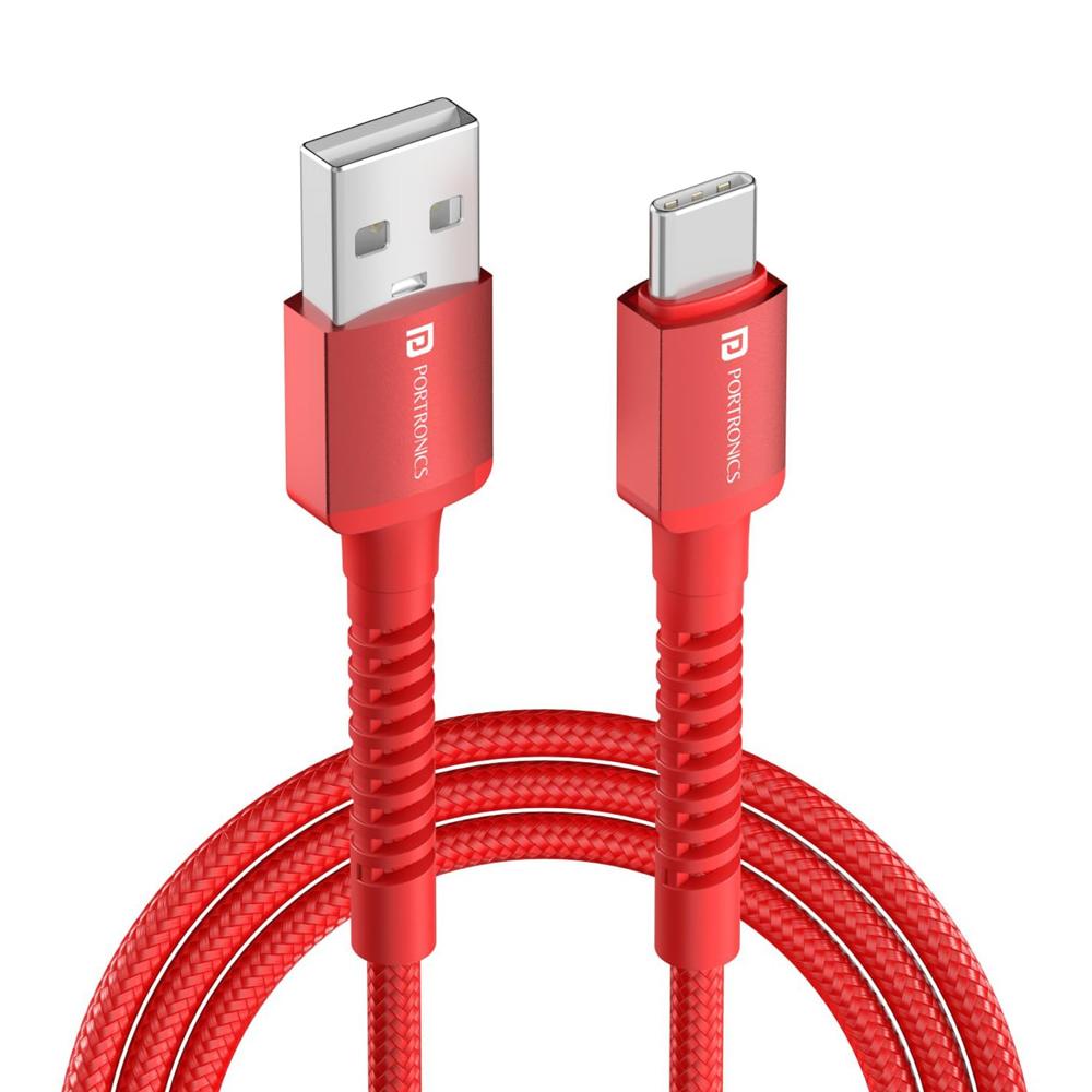 Portronics Konnect X 60W 6A USB-A to Type C Fast Charging Cable With WARP/DASH/VOOC/SuperVOOC/FLASH Charging Support,