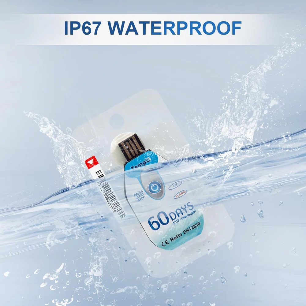 True Sense 60 Days Temperature Data Logger Disposable Temperature Recorder, TempU02-60