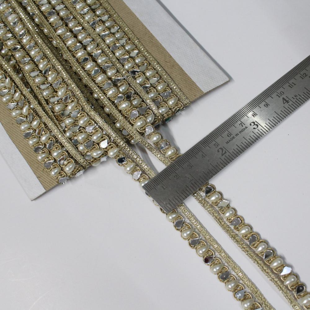 Fancy Handwork Border Lace - Color: Golden