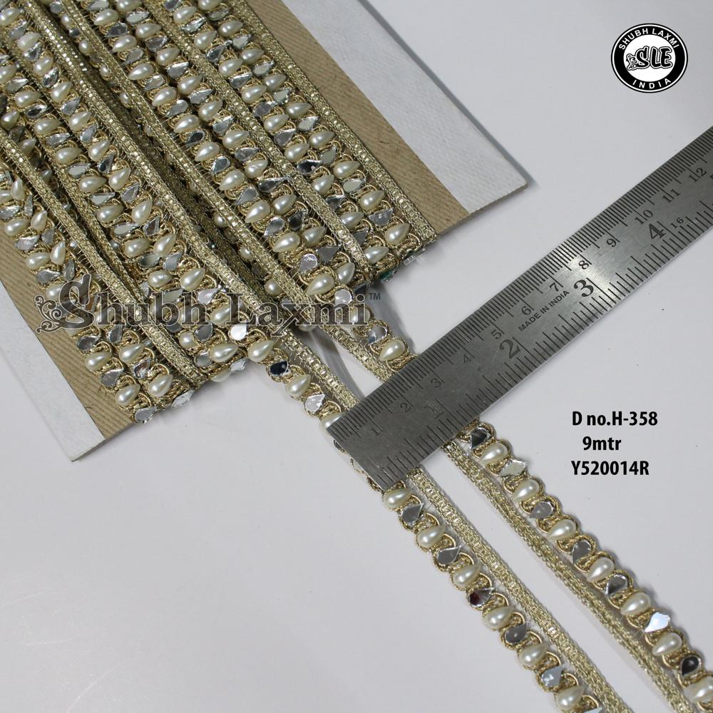 Fancy Handwork Border Lace - Color: Golden
