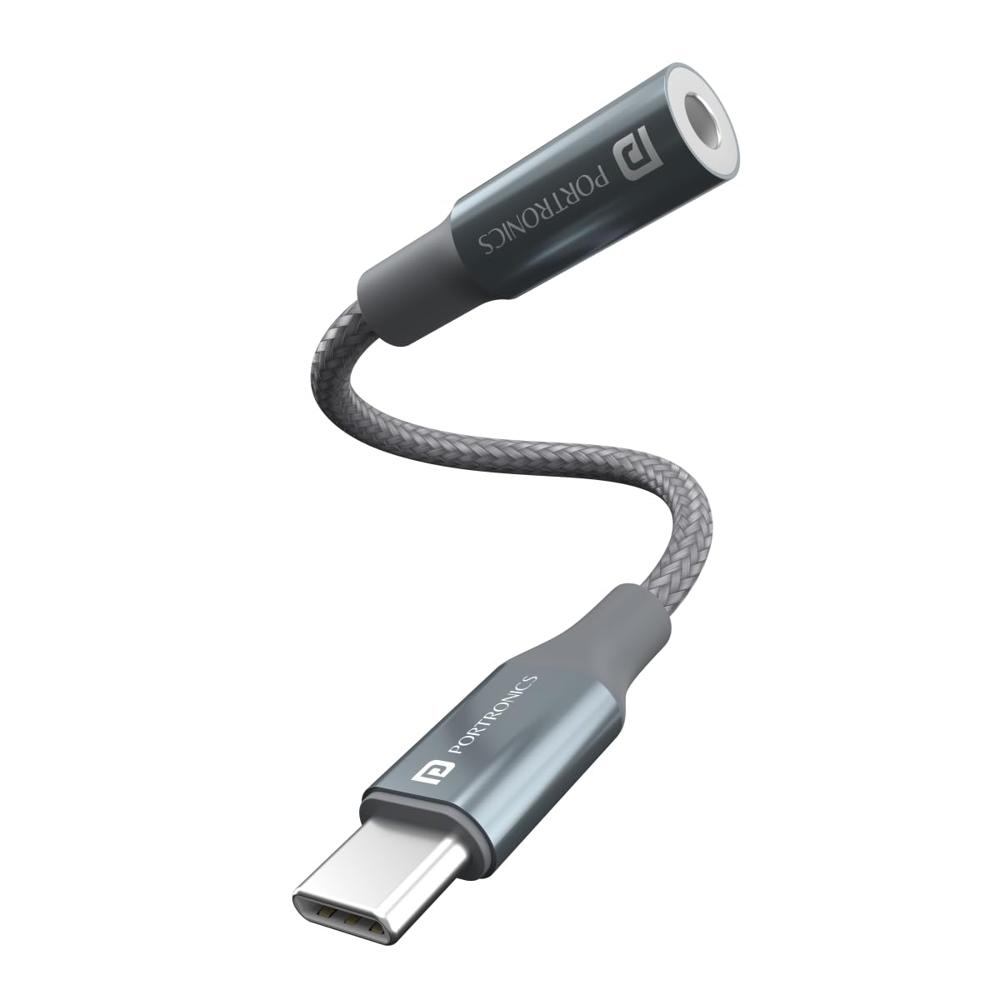 Portronics iKonnect C Type C to 3.5mm Audio Jack Splitter Connector with Hi-Res DAC