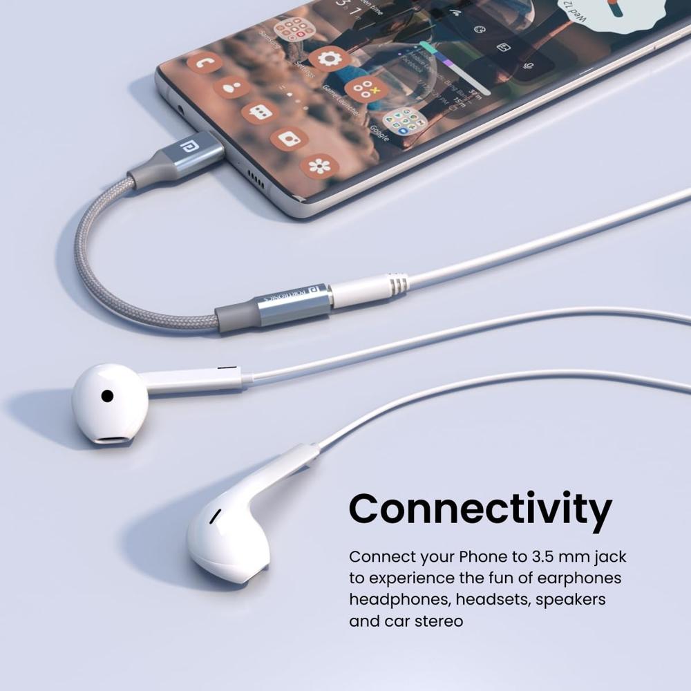 Portronics iKonnect C Type C to 3.5mm Audio Jack Splitter Connector with Hi-Res DAC
