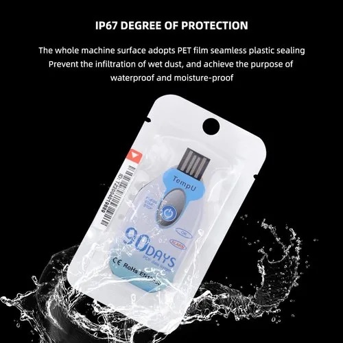 True Sense 90 Days Temperature Data Logger Disposable Temperature Recorder, TempU02-90