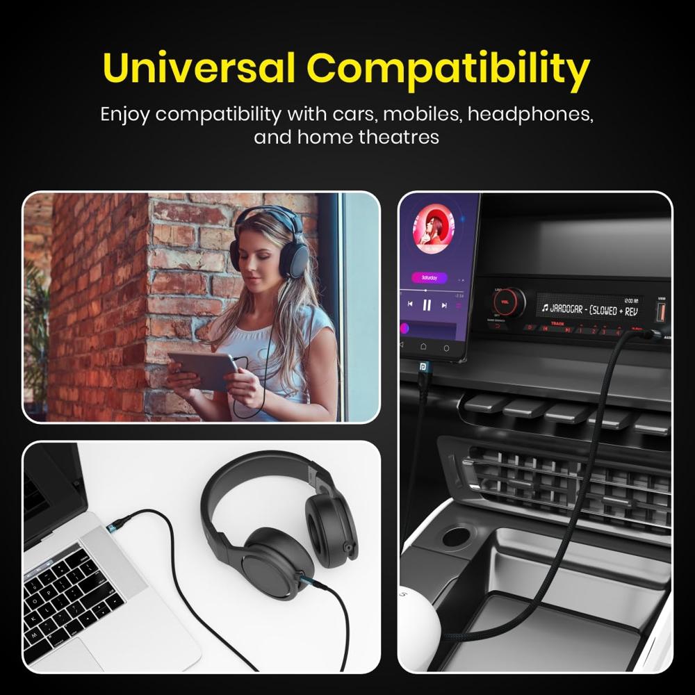 Portronics iKonnect C MAX USB C to 3.5mm Audio Adapter Hi-Fi Stereo Type C to Aux Headphone