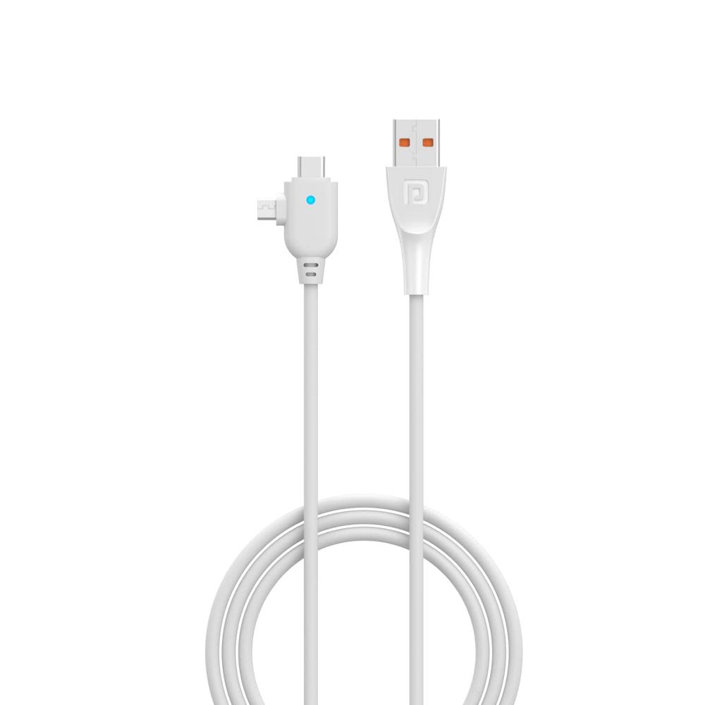 Portronics Konnect Spydr 2 Multi-Functional Charging Cable (Type C + Micro USB) 3.0 A Output, PVC Material