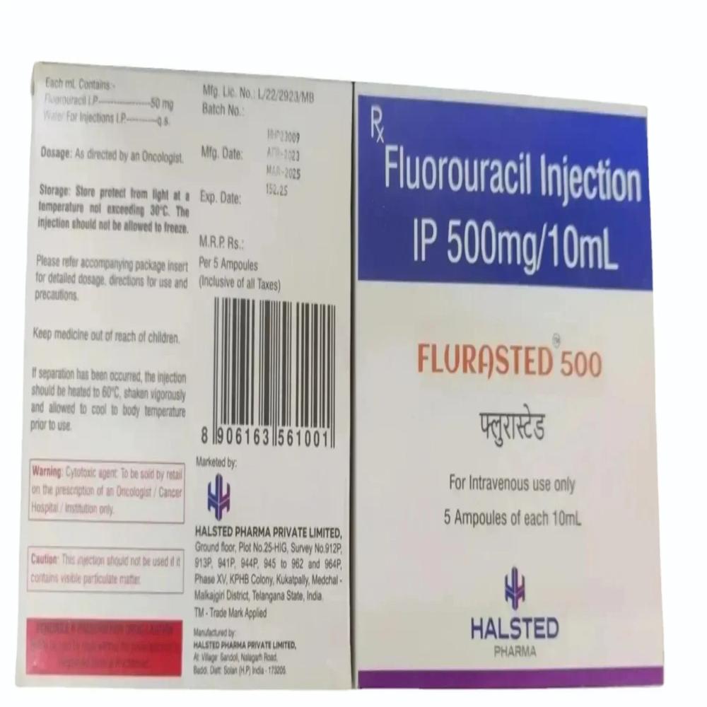 Flurasted 500 Injection, Fluorouracil Anti-Cancer Oncology Injection