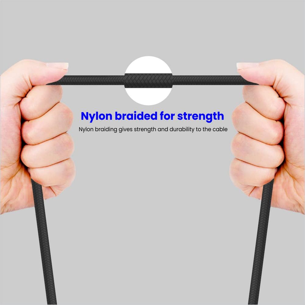 Portronics Konnect L1 20W Type C to 8 Pin Quick Charging Cable with Nylon Braided, Metal Heads, 1 M Length