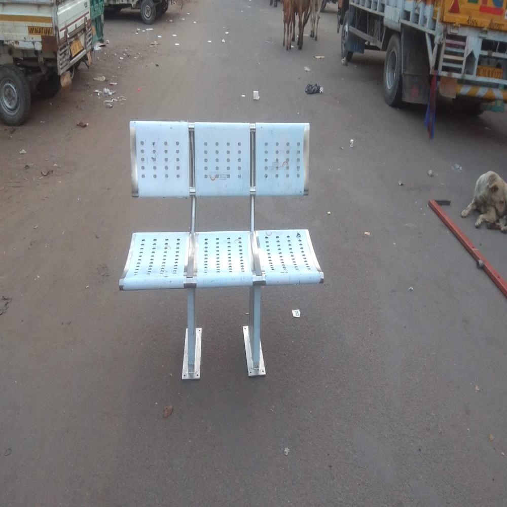 Public Sitting Perforated 3seater Bench - Artwork: Handmade