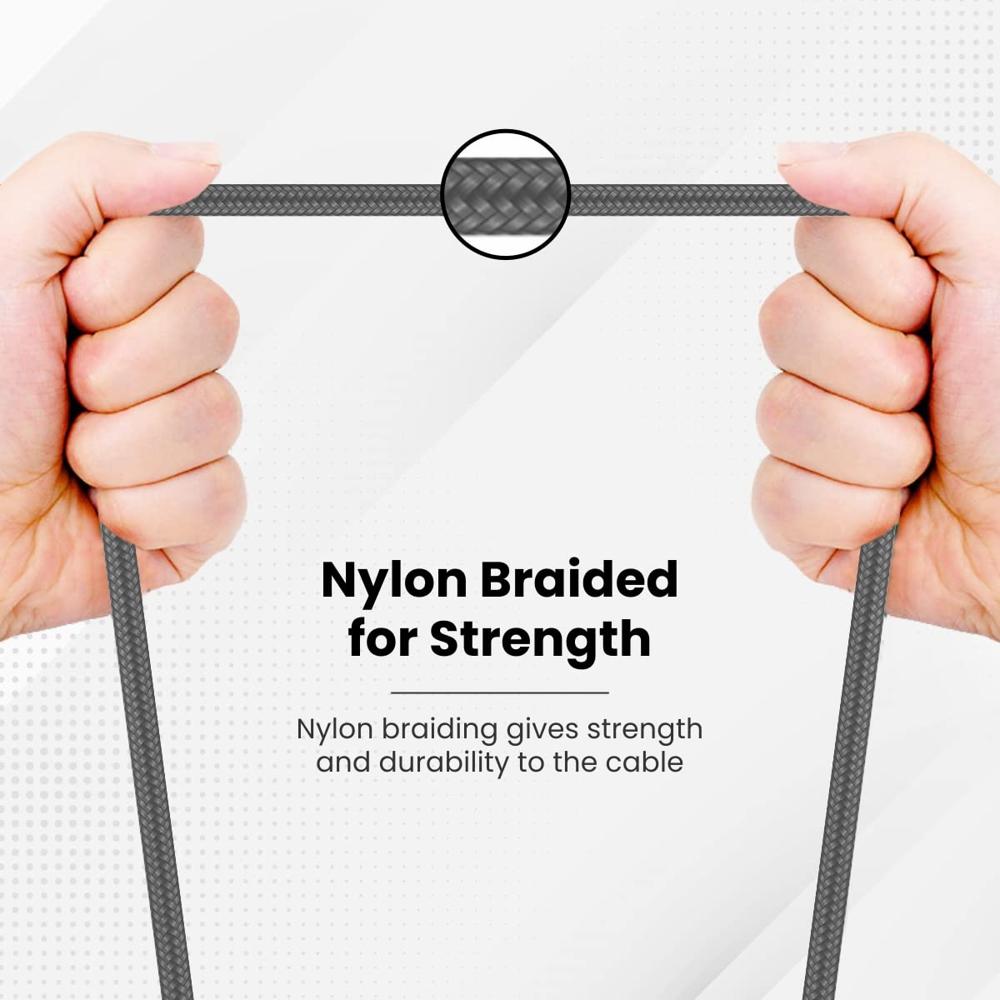 Portronics Konnect Aux 8 3.5mm Male to Female (Aux Extension Cable) Gold Plated Connector with 2M Length, Nylon Jacket,