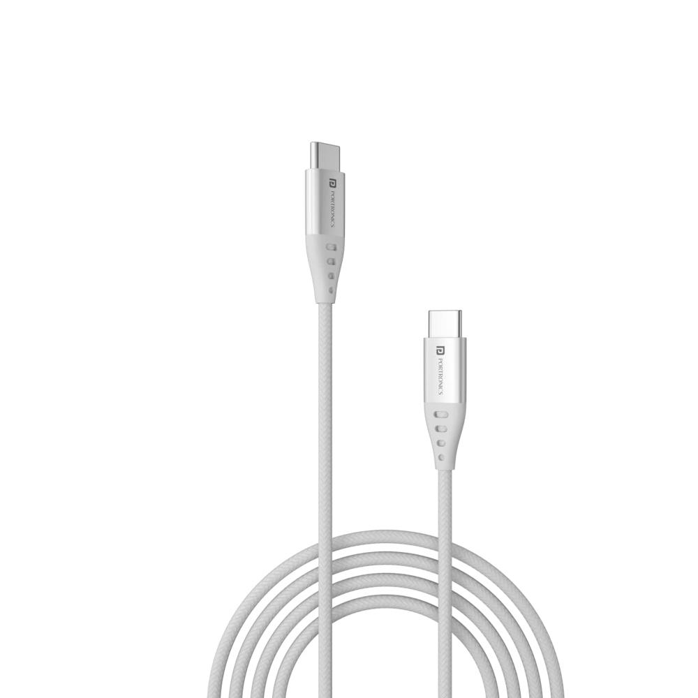 Portronics Konnect C1 20W PD Type C to Type C Unbreakable Data & Charging Cable, Nylon