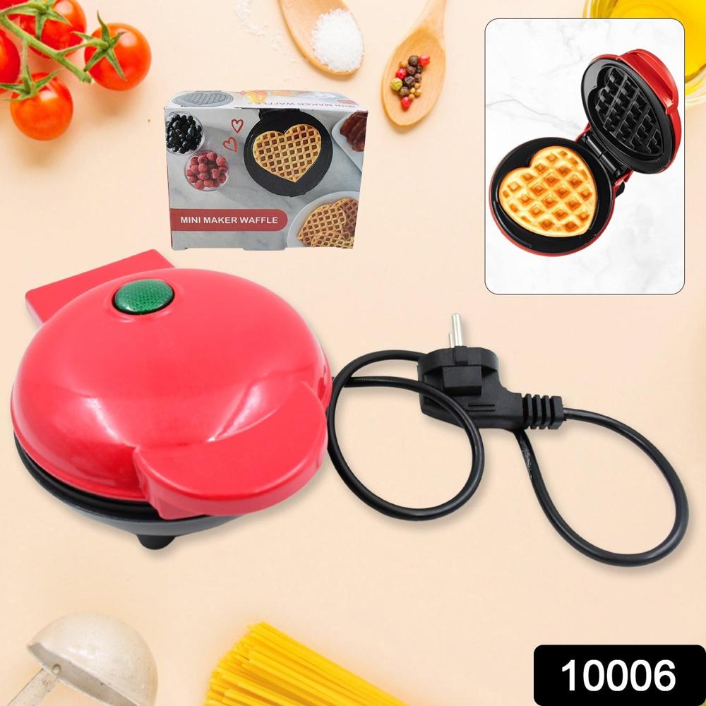 Mini Waffle Maker Machine Non Stick Quick Breakfast Tool - Color: Mix