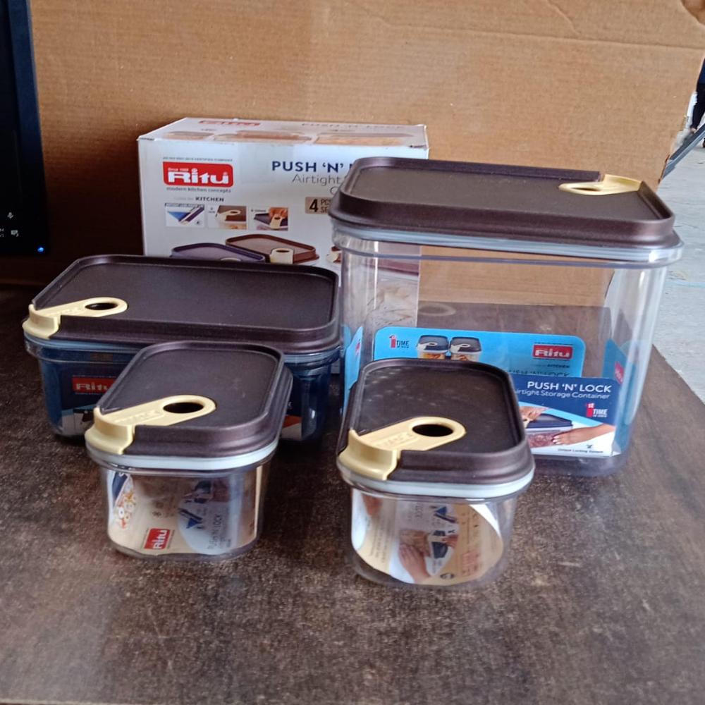 Ritu Push N Lock Airtight Food Storage Container Set (4 Pc)