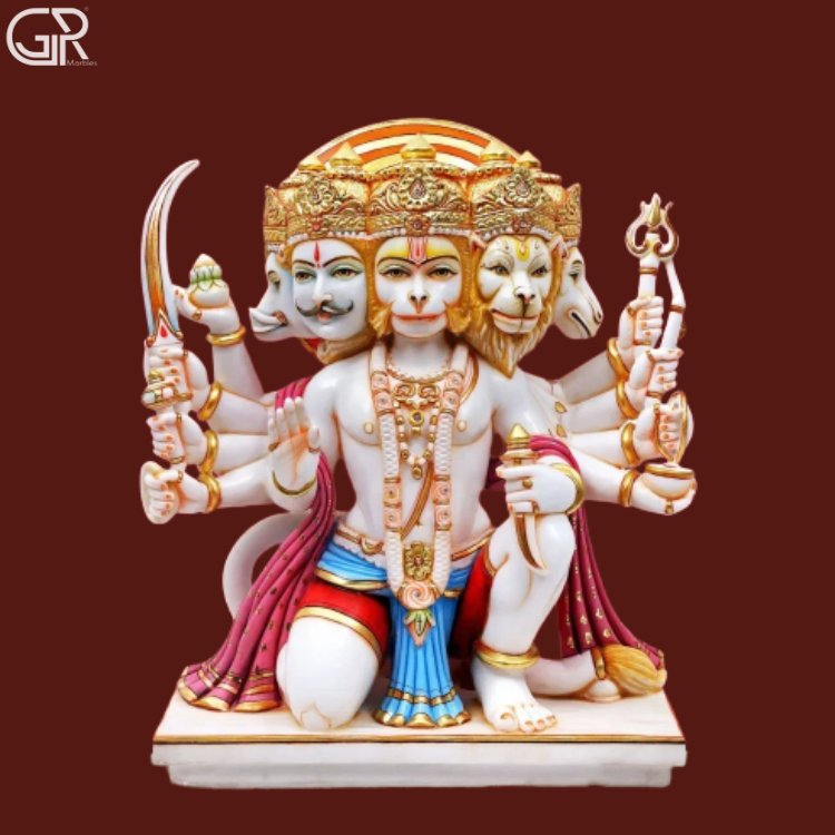 Marble Panchmukhi Hanuman Statue