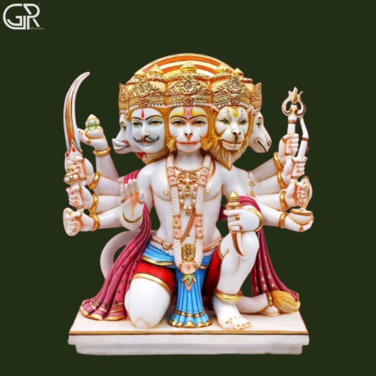 Marble Panchmukhi Hanuman Statue