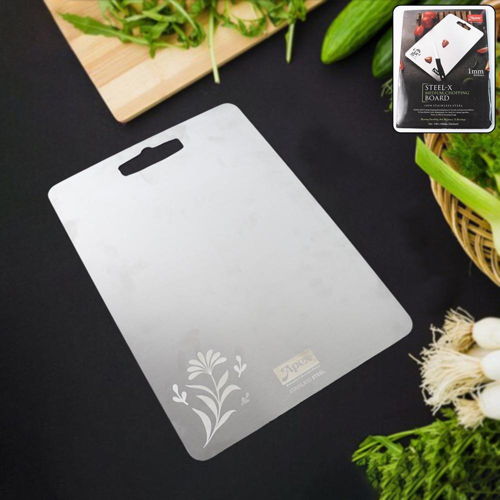 Apex Steel-X Stainless Steel Medium Chopping Board - Application: Kitchen Cutting And Slicing Needs