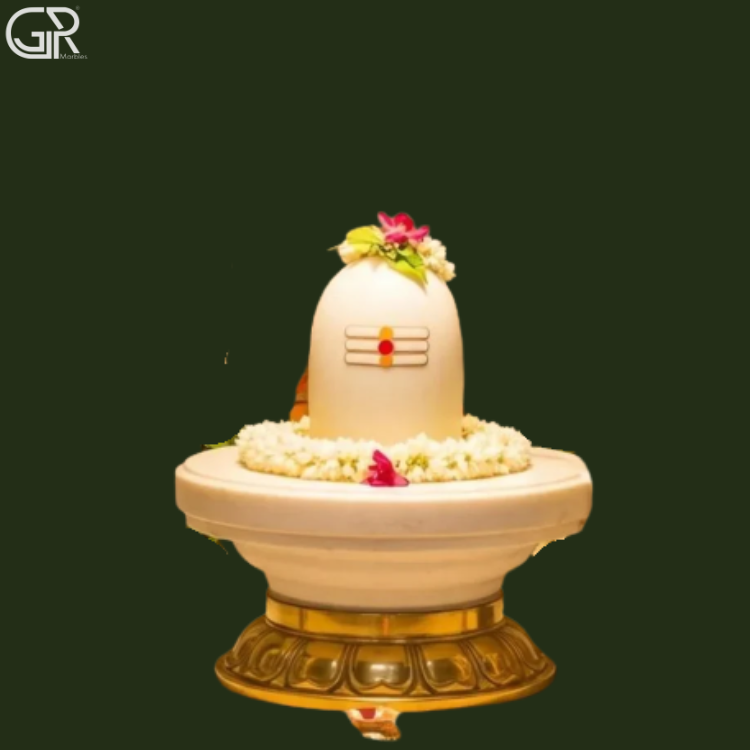 Pure White Marble Shivalinga Statue, (Ht-3ft)