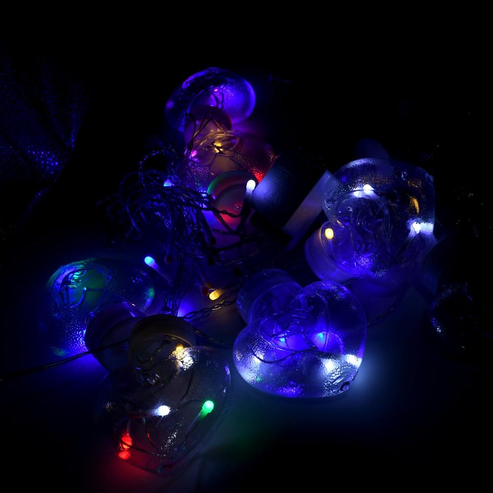 8 Feet 12 Wish Heart Ball String LED Lights With Color Box for Home Decoration, Diwali & Wedding LED Christmas Light Indoor and Outdoor Light ,Festival Decoration (Wishing Ball Multicolor)