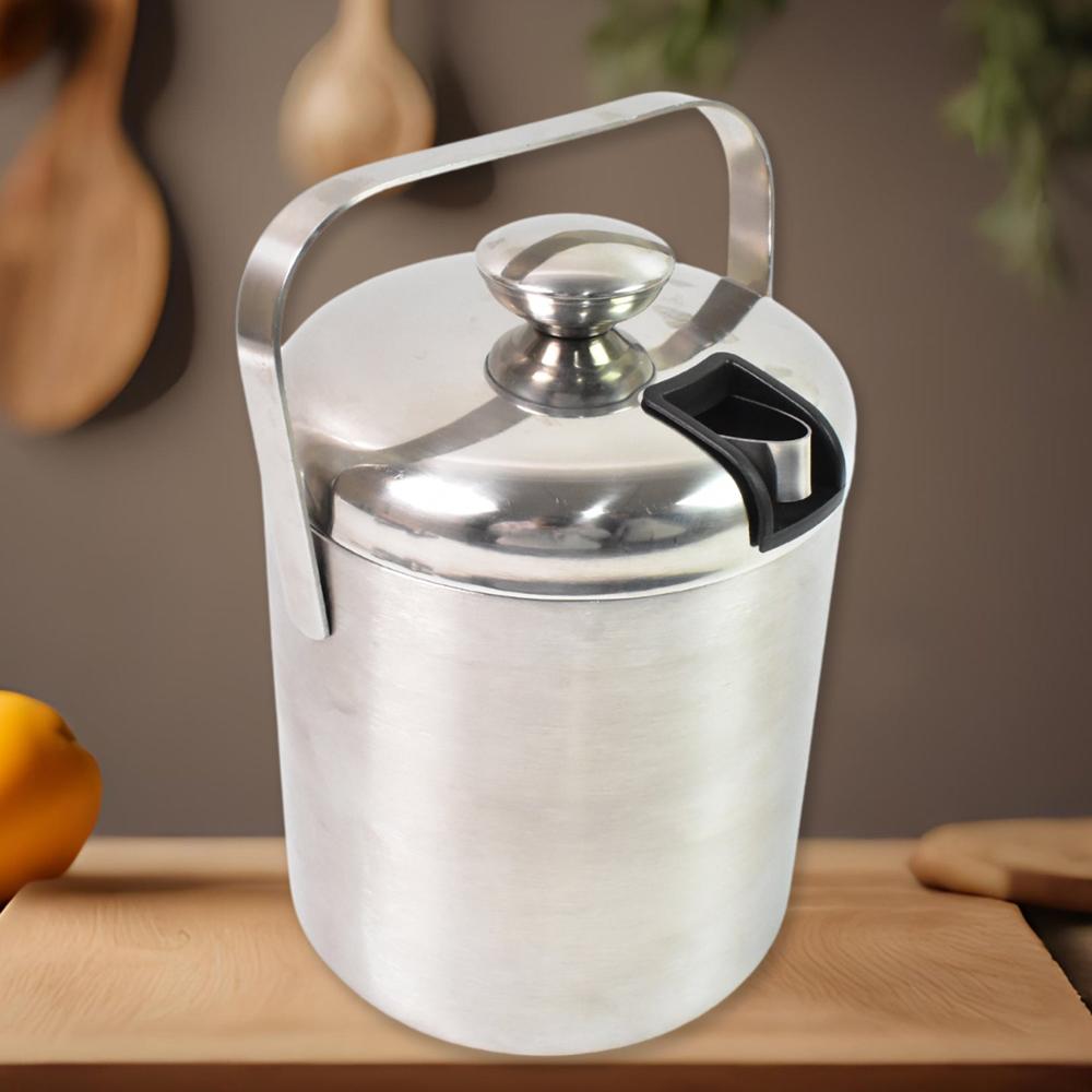 Stainless Steel Ice Buckets With Lid (1.3 Liters Approx) - Color: Mix