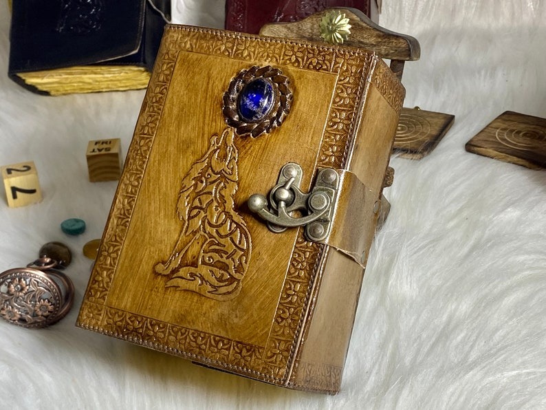 Wolf Design Leather Diary