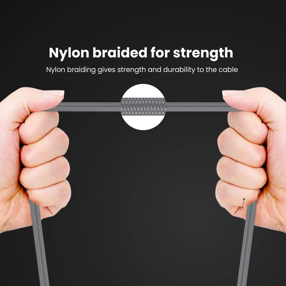 Portronics Konnect Aux 7 3.5mm Male to Male Aux Cable with 2 Meter Cable Length, 24K Gold-Plated Connectors with Strong Nylon Braided Cable