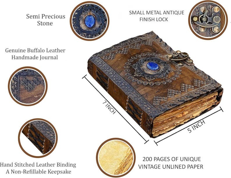 Semi Precious Stone Deckle Diary