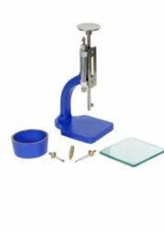 Vicat Needle Apparatus - Brass Frame, Glass Base, 200mm Height | Manual Operation, Graduated Scale, Replaceable Needles