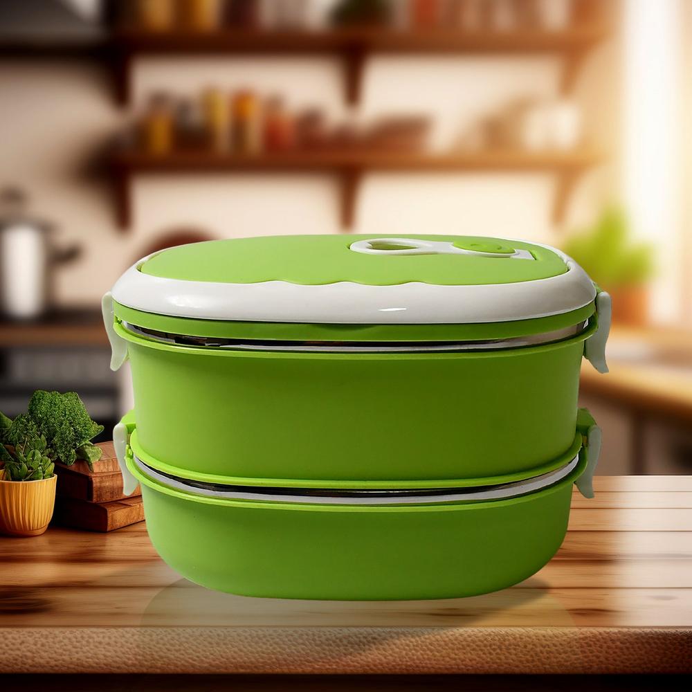 Lunch Box 900/1800Ml Stainless Steel Kitchen Insulated Thermal Lunch Box - Color: Mix