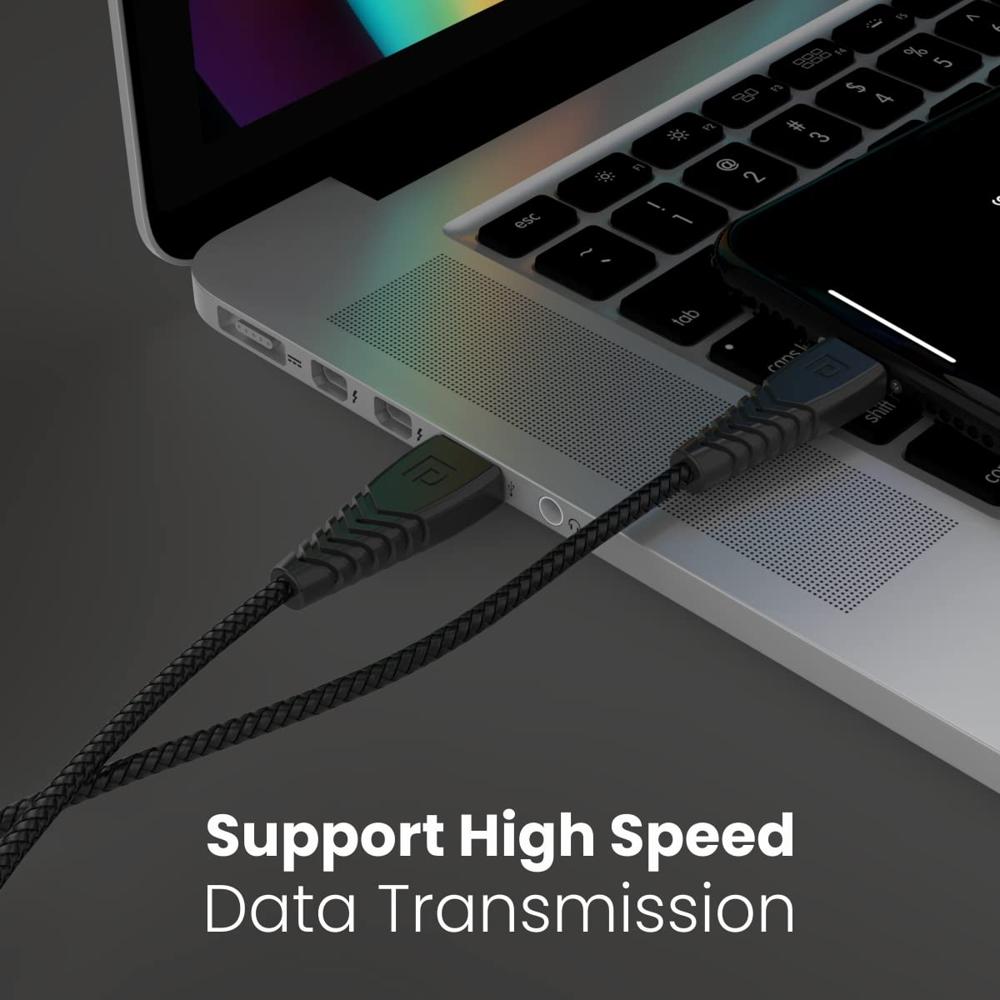 Portronics Konnect B Micro USB Cables For Fast Charging & Data Sync 3.0 Amp with PVC Heads I Nylon Braided